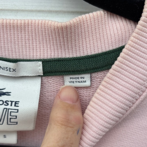 Lacoste Ladies/Men’s Light Pink Crew Neck Alligator Sweatshirt-S - Picture 4 of 10